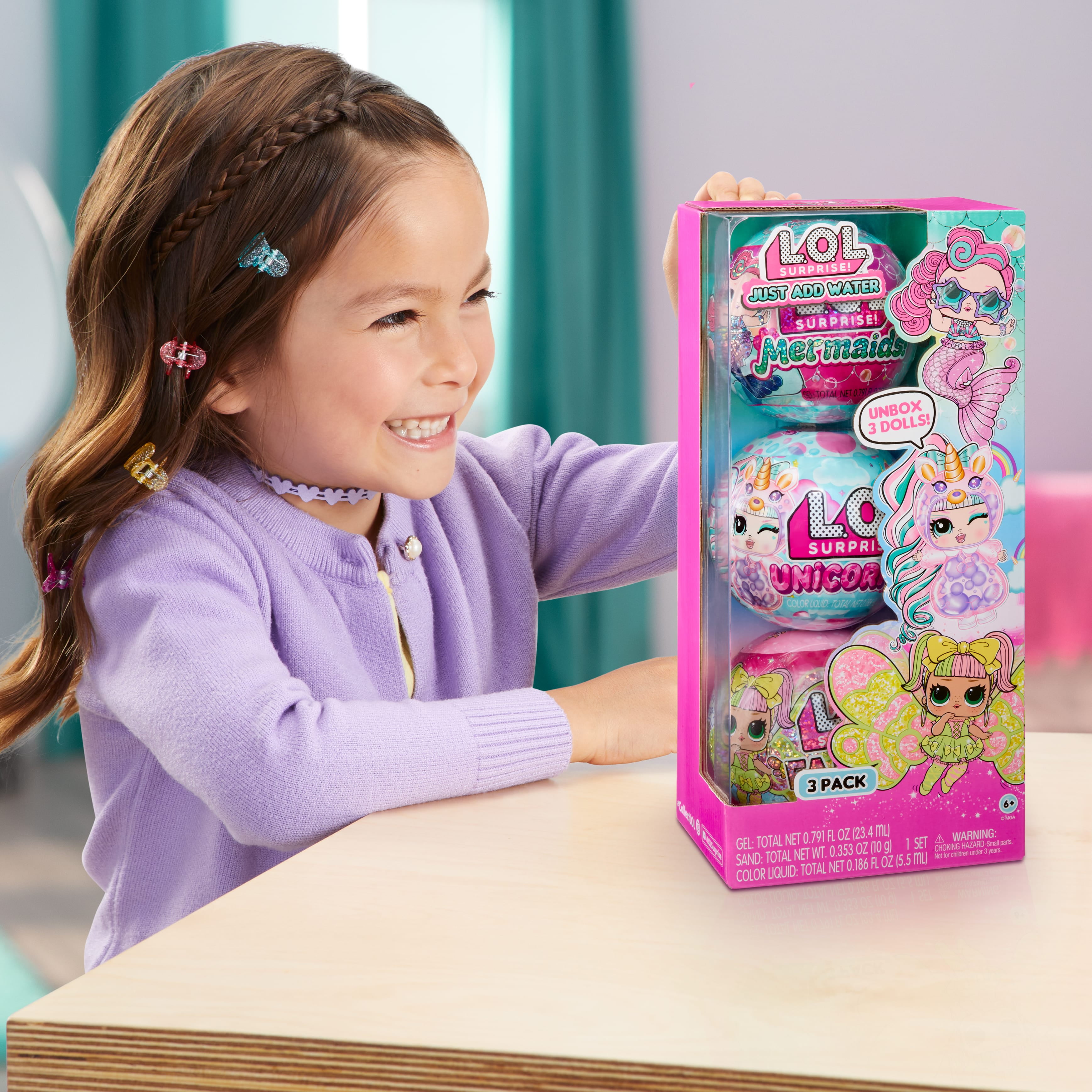 LOL Surprise Tots Just Add Water 3-Pack with 3 Make-Your-Own Fantasy Dolls and 25+ Surprises to Unbox Including Mermaid, Fairy, and Unicorn Dolls and Magical Crafts – Great Gift for Kids Ages 4+