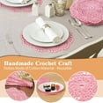 thumbnail image 4 of Hot Sale!npkgvia Placemats,Table Mats,Hand Crocheted Doilies Round Floral Crochet Lace Flower Doily French Country Placemat Crocheted Doilies 20cm,Kitchen Gadgets,Pink, 4 of 9
