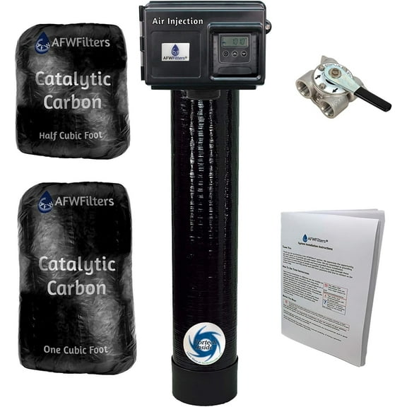 AFW Filters Air Injection Gold 15 with Fleck 2510SXT Vortech Tank and 3/4" Bypass - AIG15V-25SXT-34 - For Iron Hydrogen Sulfide