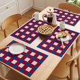 thumbnail image 5 of 4th of July Red Blue Plaid Placemats Set of 8 Independence Day Checkered Place Mats Indoor Wipeable Table Mats Washable Cloth Dining Table Placemats for Kitchen Holiday Party Home Decor 13x19 Inch, 5 of 9