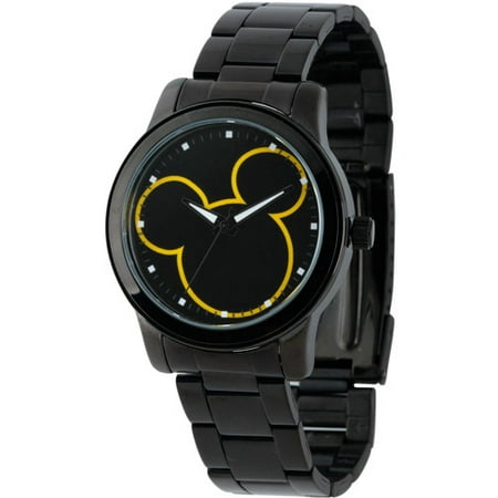 Disney Mickey Mouse Men's Casual Alloy Case Watch, Black Bracelet