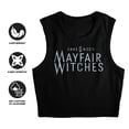 thumbnail image 4 of Popfunk Mayfair Witches Blue Logo Women's Sleeveless Crop Top Tank, Black, X-Small, 4 of 5