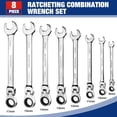 thumbnail image 4 of Juego de llaves WORKPRO Flex-Head Tratcheting, 8 piezas métricas, 8-17 mm, 4 of 7