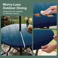 thumbnail image 5 of Round Outdoor Tablecloth with Umbrella Hole and Zipper, Navy Blue Ombre Tablecloth with Elastic Waterproof, Contemporary Gradient Abstract Art Patio Table Covers for 45" - 54" Picnic Pool Tables, 5 of 9