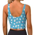 thumbnail image 3 of Haiem Healthy And Ill White Teeth Pattern Womens Sports Bra - U Neck Padded Low Impact Yoga Bra Workout Crop Top Gym Moisture-Wicking Workout Vest -, 3 of 9