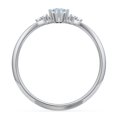 thumbnail image 4 of Birthstone Oval Ring with Shoulder Accents - Aquamarine (March), 4 of 5