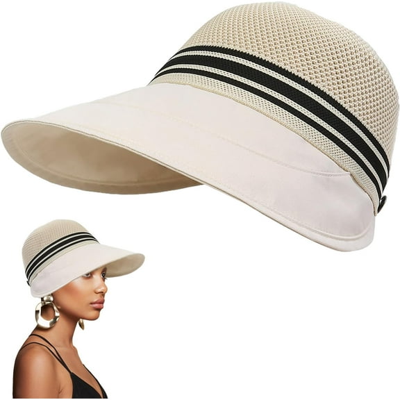 Womens Sun Hats Wide Brim，Breathable Plus Wide Peaked Cap for UV Protection Hiking Fishing Beach Outdoor Riding Horse UPF 50 