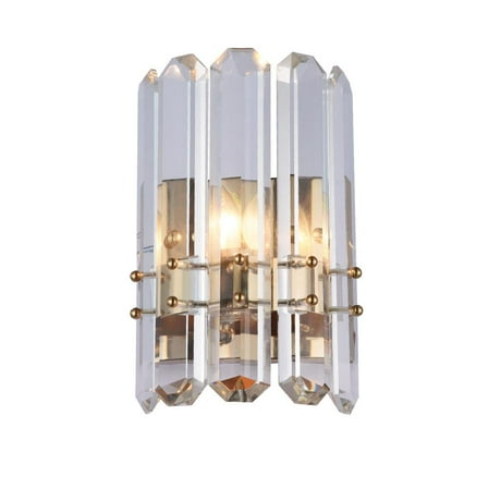 Bethel International Wall Sconce Gold Metal & Crystal