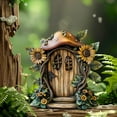 thumbnail image 6 of Steadline Fairy Tale Mushroom Door Ornament with Whimsical Design for Home Decor Staircase Bedroom Garden Display Handcrafted Wooden Art Piece, 6 of 8