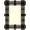 Ivory Black, Pattern 5, variant on ODIKA 8'x10' Washable Area Rug Striped Border Farmhouse Bold Banded Frame Ticking Ivory Tan Refined Structured for King Size Bedroom Under Bed, Master Suite, Non-Shedding, Easy Care