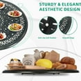 thumbnail image 3 of VIVIJASON 35.4" Cast Aluminum Lazy Susan Turntable, 360° Large Rotating Display Tray with Silent Bearings, Round Table Top Swivel Serving Plate with 2" Umbrella Hole for Outdoor Dining Table, 3 of 7