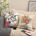 thumbnail image 3 of Spring Throw Pillow Cover Flower Garden - 18 x 18 Blossom Plant Pillow Cushion Case - 4 Pack Linen Square Colourful Pillow Cushion Cover, Great for Couch, Chair, Yard, Living Room，Home Decor, 3 of 6