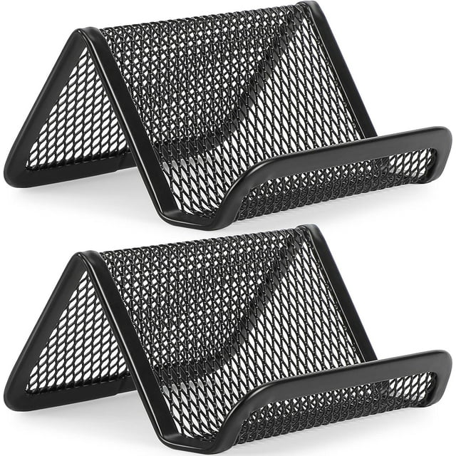 Wolfrail Porte-Cartes de Visite pour Bureau Porte-Cartes de Visite en Métal Porte-Cartes de Visite en Maille Présentoir de Bureau Support de Cartes de Visite Porte-Cartes de Visite avec Capacité de 50 Cartes de Visite