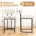 thumbnail image 5 of ClinQ Modern Bar Stool Set of 1, Upholstered Counter Height Bar Chair with Sturdy Metal Frame and Backrest for Kitchen Island, Linen, 5 of 8