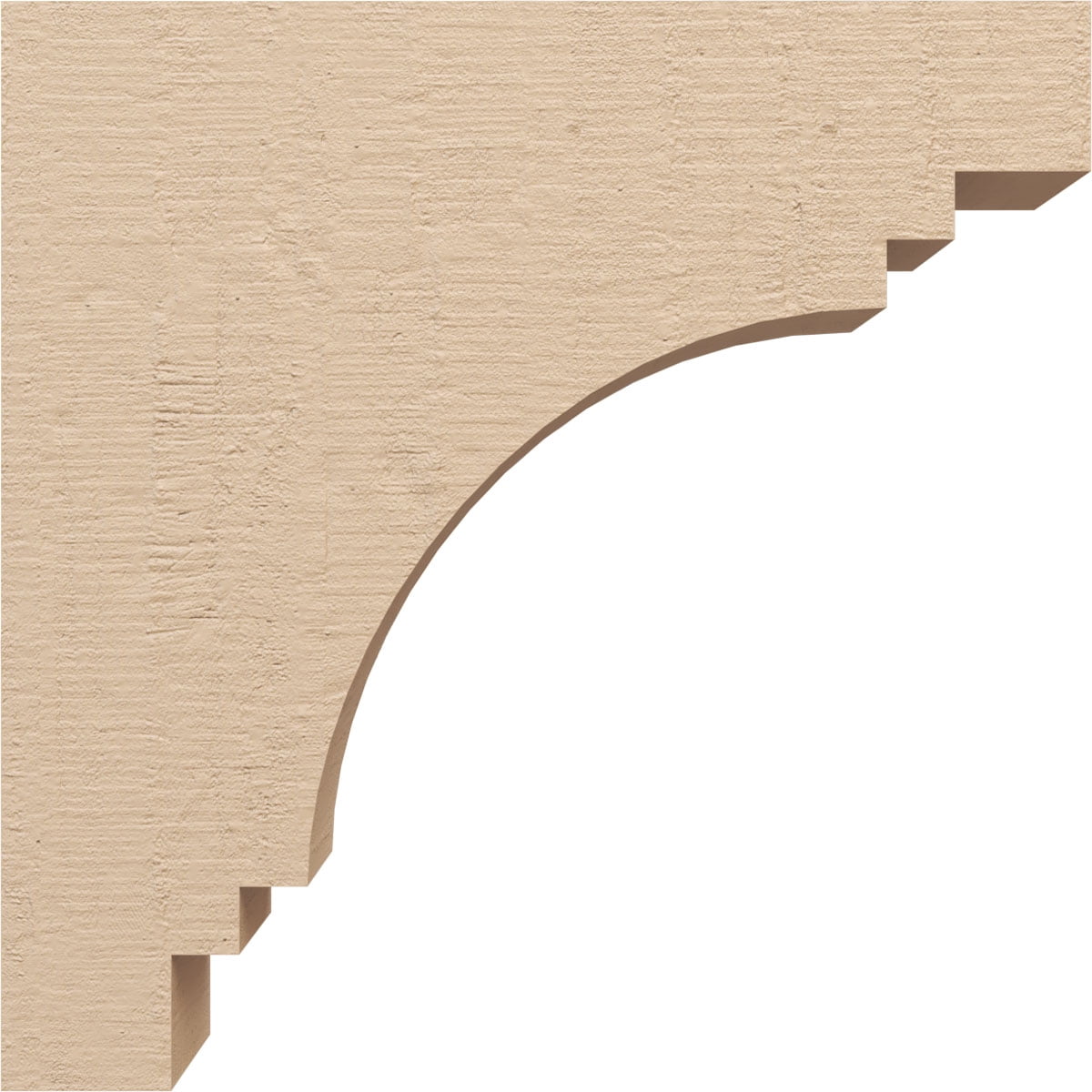 4"W x 16"D x 16"H Thin Pescadero Rough Cedar Woodgrain TimberThane Corbel, Primed Tan