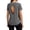 Gray, variant on Backless Workout Athletic Shirts Short Sleeve Split Back Yoga Exercise Tops for Women Beige,XL
