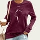 thumbnail image 2 of Camiseta de manga larga con cuello redondo para mujer a la moda, blusa con estampado de otoño, sudadera Fridja czfsfas2110, 2 of 4
