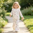 thumbnail image 6 of Toddler Baby Girl Clothes 12 18 24 Months 1T 2T 3T 4T 5T Fall Winter Outfits Contrast Color Long Sleeve Sweatshirt + Flare Pants Sets White Size 2-3 Years, 6 of 9
