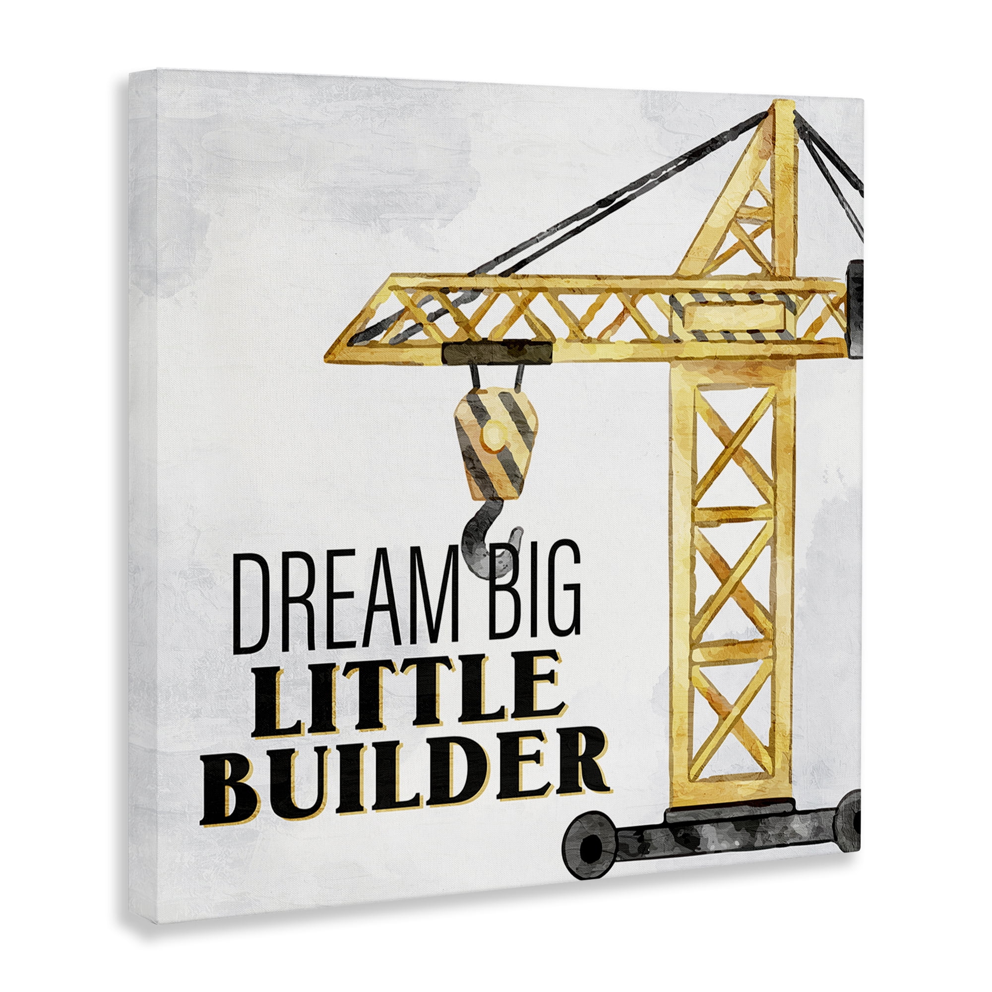 Stupell Industries Dream Big Little Builder Transportation Painting Wrapped Canvas Art Print Wall Art, 24 x 24