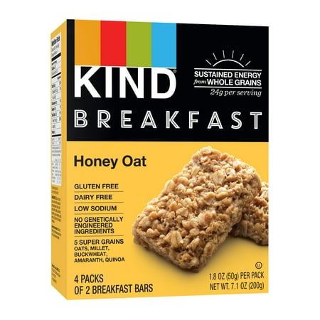 (2 Pack) KIND Breakfast Bars 4 ct, Honey Oat, Gluten