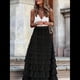 thumbnail image 5 of Faldas Largas de Tul para Mujer, Corte A, Volantes, Cintura Alta, Escalonadas, , Tutú, Enagua Negro M, 5 of 8