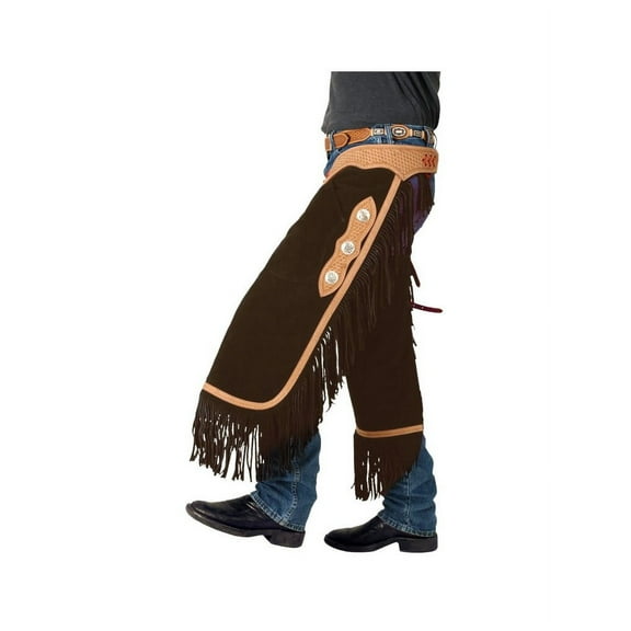 Tough 1 Western Chinks Adult Suede Leather Tooling XL Brown 63-710