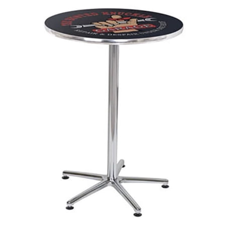 Busted Knuckle Garage BKG-72300 30 in. Cafe Table Black & Chrome