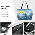 thumbnail image 3 of Pofeuu Ocean on Striped Print Beach Bag,Waterproof Sandproof Beach Tote Bag, Large Capacity Foldable Beach Bags for Women, 3 of 7