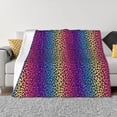 thumbnail image 1 of Balery Leopard Neon Rainbow Gradient Manta de Franela con Dibujo, Lujo Ultra Suave y Cálido, Antipelusa y Resistente a las Arrugas para Cama, Sofá, Camping -50"x40", 1 of 6