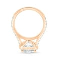 thumbnail image 4 of 2.00Ct Cushion Cut Moissanite Halo & Cathedral 2mm Pavé Engagement Ring, 18K Rose Gold, US 12, 4 of 7