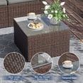 thumbnail image 3 of ELPOSUN 3-Piece Patio Furniture Set,Patio Conversation Set All-Weather Wicker Outdoor Sectional Sofa Set with Table & Cushions, Grey, 3 of 7