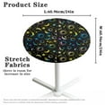thumbnail image 6 of SEANATIVE Round Tablecloths 24'' Diameter Stretch Cocktail Table Top Covers Easy to Care Highboy Table Cloth with Elastic Edges for Bar Pub Cocktail Table, Yellow Blue Moon Star Black, 6 of 7