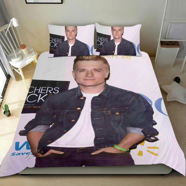 Josh Hutcherson Conjunto de sábanas temático, trío de piezas, cómodo y amigable con la piel, diseño único, regalo de decoración para el hogar para familiares, amigos y fans, 90 cm * 190 cm