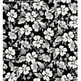 thumbnail image 3 of Challis Rayon Printed Prosaic, Floral Fabric, Dress Fabric, Sewing Fabric (BLACK/GREY/FUSHIA, ByYard), 3 of 5