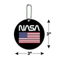 thumbnail image 6 of NASA Official Worm Logo United States USA Flag Round Luggage ID Tag Card Suitcase Carry-On, 6 of 8