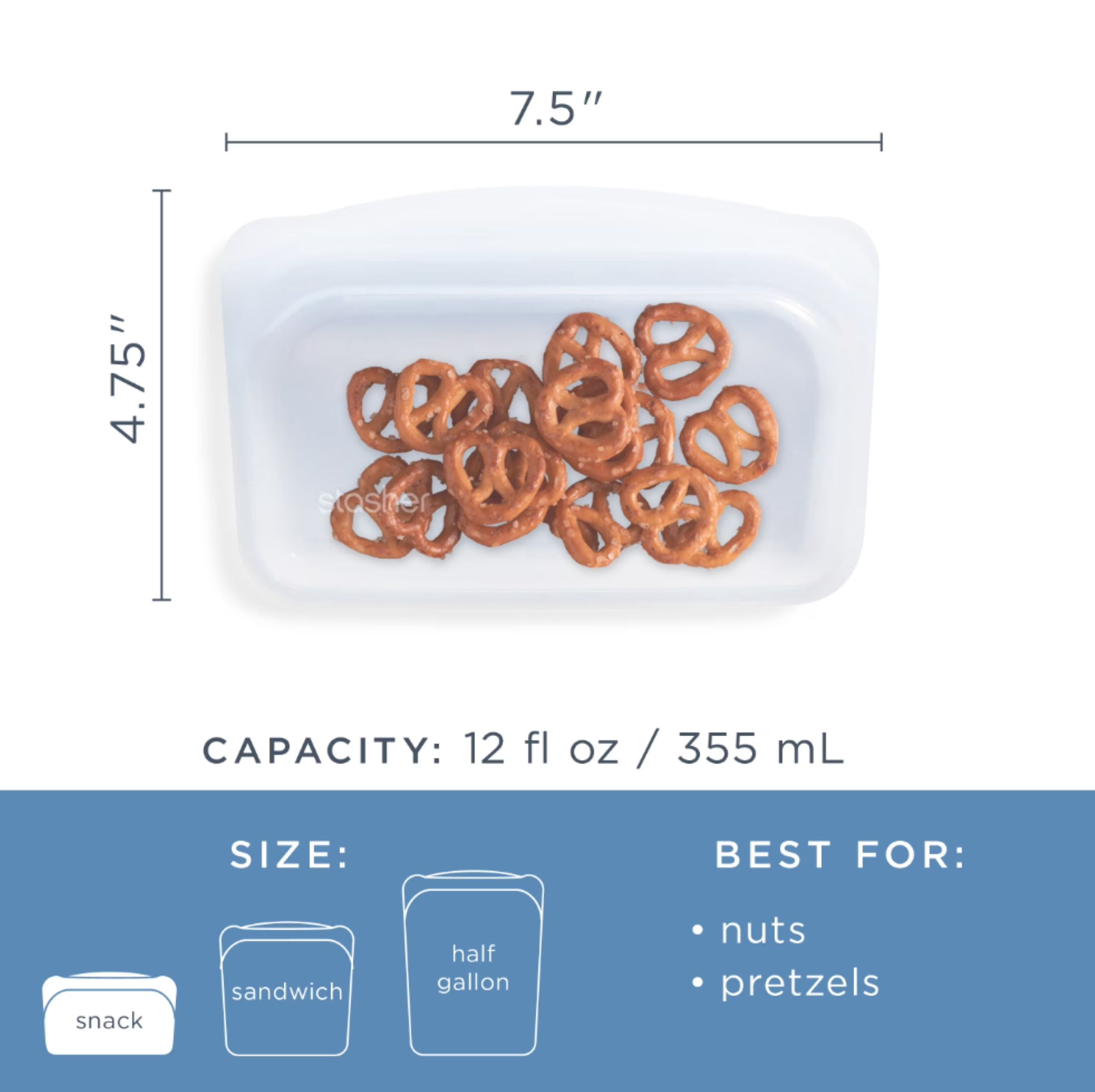 Stasher Back to School Collection: Premium Food-Grade Silicone Reusable Food Storage Bags & Lunch Bag, 3-Pack, Multi-Use, Lunch Bag, Leak-free, Dishwasher Safe, Eco-friendly
