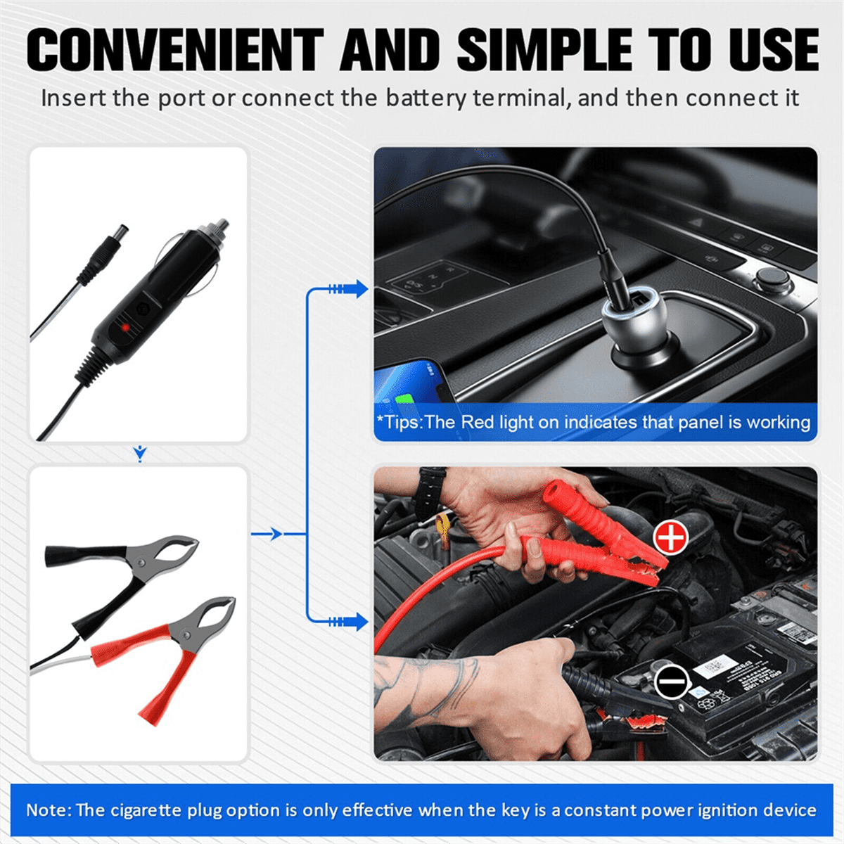 10W Solar Panel Kit 12V Waterproof Solar Trickle Charger Portable Solar Powered Charger Car Battery Maintainer