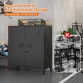 thumbnail image 3 of Metal Storage Cabinet 35.4”H Locking Storage Cabinet with 2 Adjustable Shelves and Doors, Black Small Storage Cabinet for Home School Office Garage (Black), 3 of 17