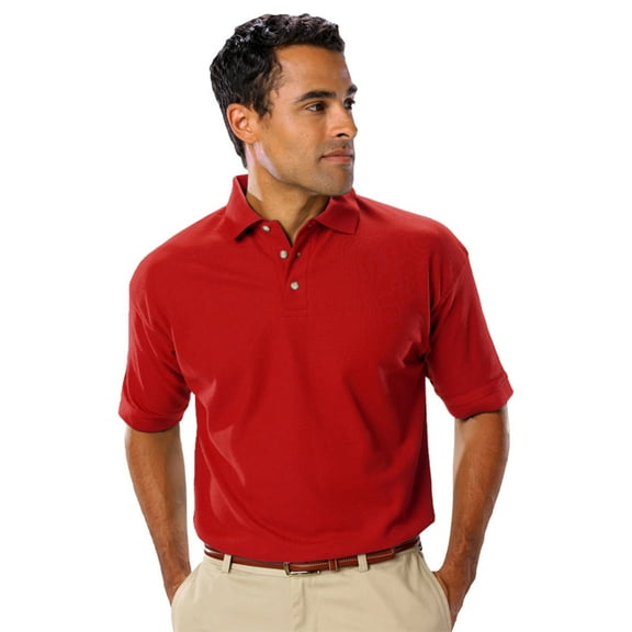 BlueGeneration Mens Short Sleeve Teflon Treated Piques No Pocket - Red 2 Extra Large Solid