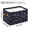 thumbnail image 4 of Yayeee Canvas Storage Basket with Handles for Shelves Fabric Bins Closet Organizer, Red Fireworks Pattern, 4 of 8