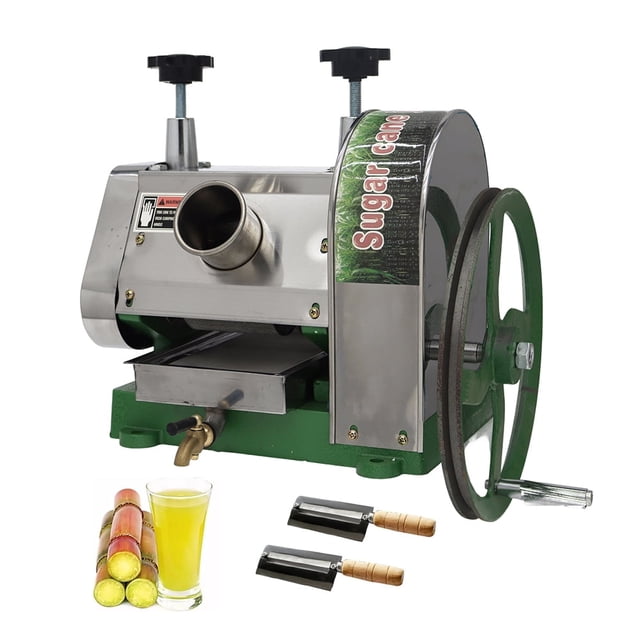 Manual Sugar Cane Juicer Sugarcane Juice Extractor Three Rollers Sugar Cane Juice Squeezer with 2 Peeling Knives