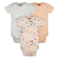 thumbnail image 1 of Gerber - 3 Pack Onesies - Wildflower - 0-3M, 1 of 5