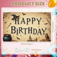 thumbnail image 2 of Wizard Themed Happy Birthday Banner Enchanted Design Magic Party Backdrop Witch Hat Magic Wand Decor Wizard Celebration Display for Kids Birthday Party Magic Themed Celebration Fantasy Birthday Event, 2 of 3