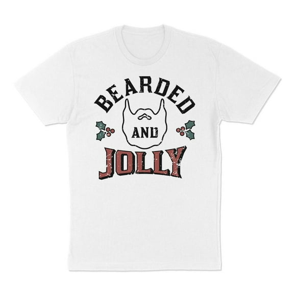 TeesAndTankYou Bearded And Jolly Christmas Shirt Unisex Small White