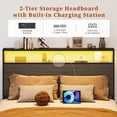thumbnail image 5 of Bolvdo Rustic Full Size Medium Density Fiberboard Platform Bookcase Bed with 4 Drawers, Grey, 5 of 7