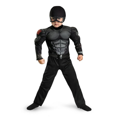 Toddler's GI Joe Retaliation Snake Eyes Muscle Chest Ninja Costume