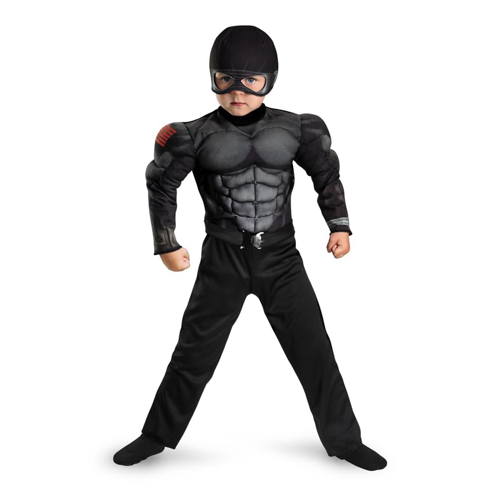 GI Joe Snake Eyes Muscle Jumpsuit Costume Child Toddler Large 4-6 ...