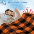 thumbnail image 3 of Farm Buffalo Plaid Cooling Blanket, Lightweight Breathable Summer Throw Blanket with Double Sided Cold Effect, Orange Black Checkered Picnic Beach Blankets Bed Sheet for Hot Sleepers 50"x60", 3 of 8