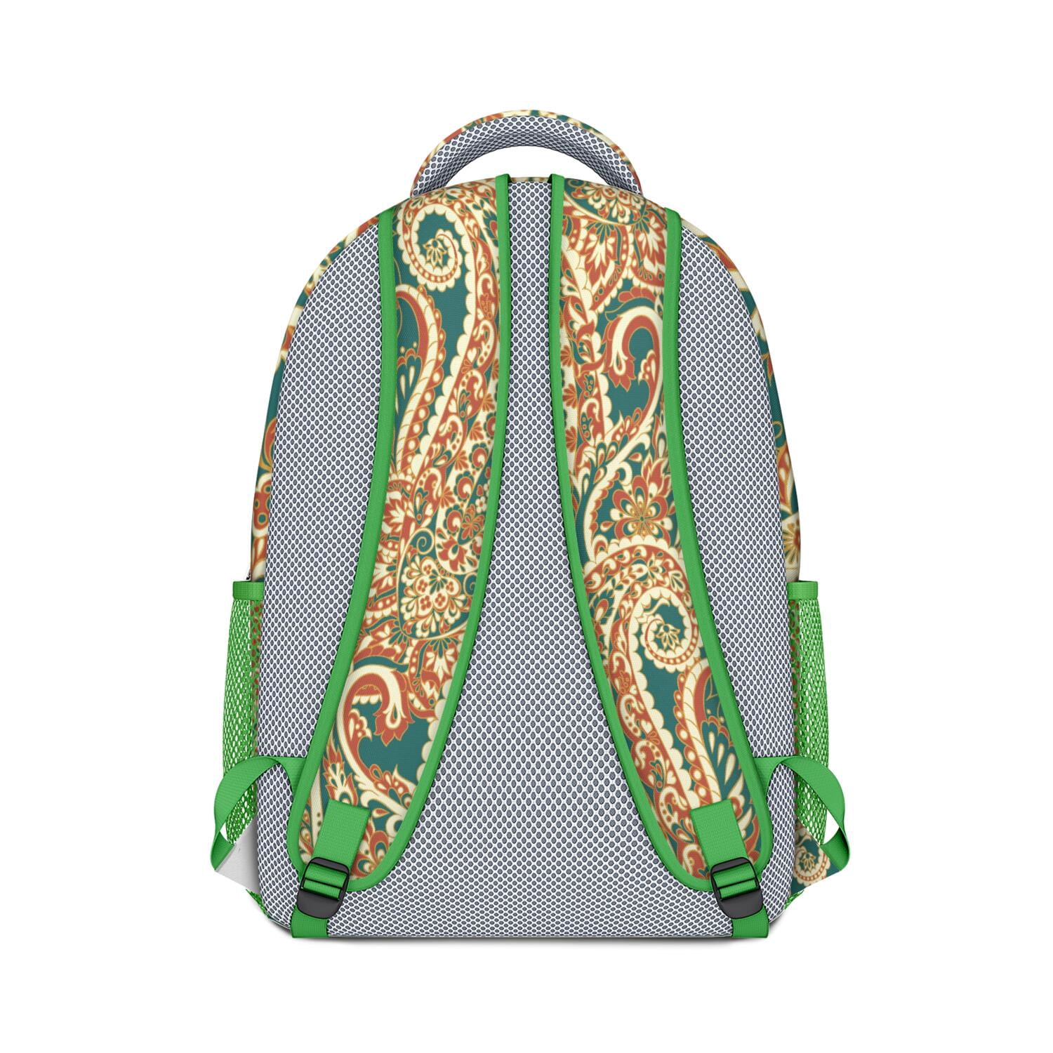 Elegant Exotic Paisley Backpack - Lightweight Waterproof School Bag with Adjustable Shoulder Straps