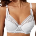 thumbnail image 3 of Tbopshirt Lace Bras for Women Plus Size,Women Bras Embroidered Glossy Comfortable Breathable Bra Underwear With Rims, 3 of 7
